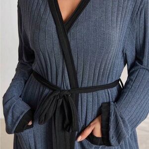 Women's Blue and Black Robe